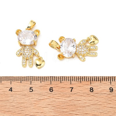 Brass Micro Pave Cubic Zirconia Pendants KK-G533-14G-01-1