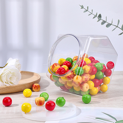 Hexagon Plastic Screw Top Bead Jars with White Lid CON-WH20029-001A-1