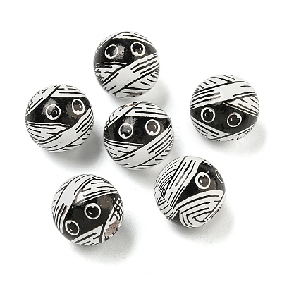 Halloween Series Wood European Beads WOOD-U002-01B-1