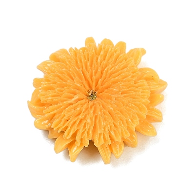 Opaque Resin Flowers Cabochons RESI-R463-02A-1