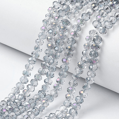 Electroplate Transparent Glass Beads Strands EGLA-A034-T2mm-F10-1
