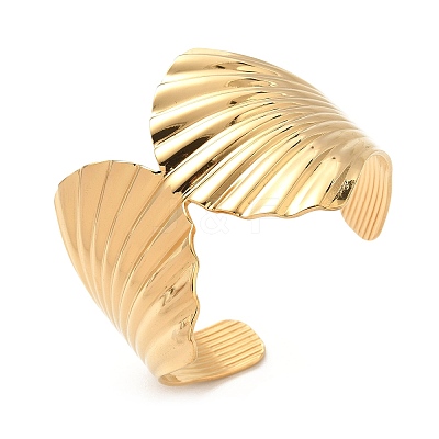 304 Stainless Steel Cuff Bangles for Women BJEW-G750-01G-1