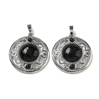 Synthetic Blue Goldstone Pendants G-Q158-03J-1