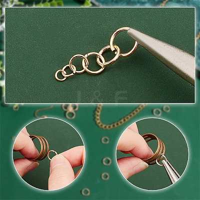 300Pcs 6 Sizes Brass Open Jump Rings KK-PH0009-24-1