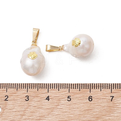 Natural Baroque Keshi Pearl Pendants PALLOY-JF05463-1