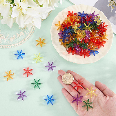 120Pcs Transparent Acrylic Beads OACR-SC0003-02B-1