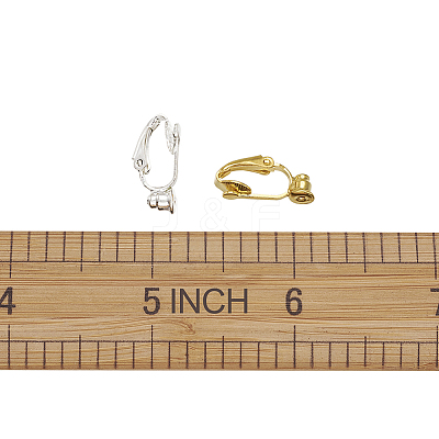 Brass Clip-on Earring Converters Findings KK-TA0007-21-1