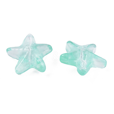 Transparent Spray Painted Glass Beads X-GLAA-N035-027-C01-1