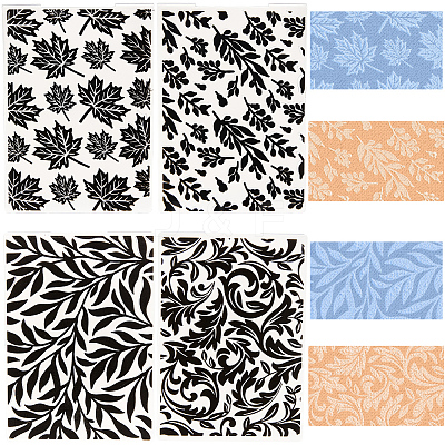 4Pcs 4 Styles Plastic Embossing Folders DIY-CP0008-86-1
