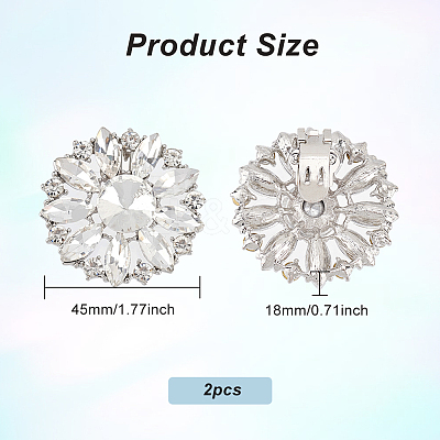 2Pcs Alloy Rhinestone Shoe Decorations AJEW-FG0003-72A-1