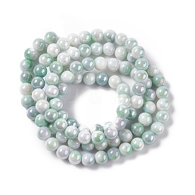 Electroplated Glass Beads Strands X-GLAA-C023-01B-1
