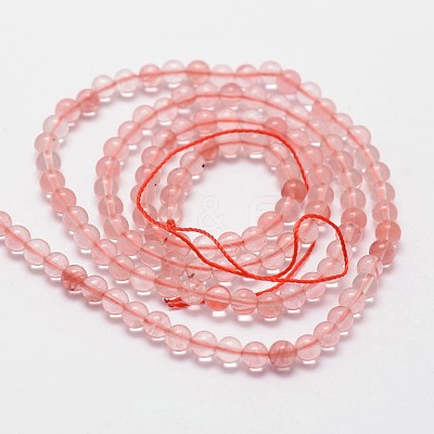Cherry Quartz Beads Strands G-N0185-03-3mm-1