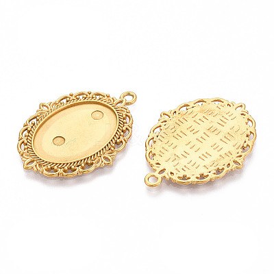 Non-Tarnish 304 Stainless Steel Pendant Cabochon Settings STAS-N114-02G-1