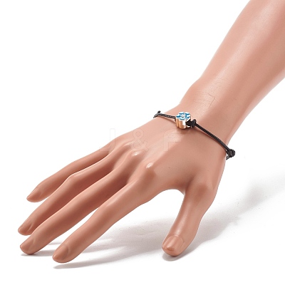 Flower Acrylic Enamel Beads Adjustable Cord Bracelet for Teen Girl Women BJEW-JB07047-1