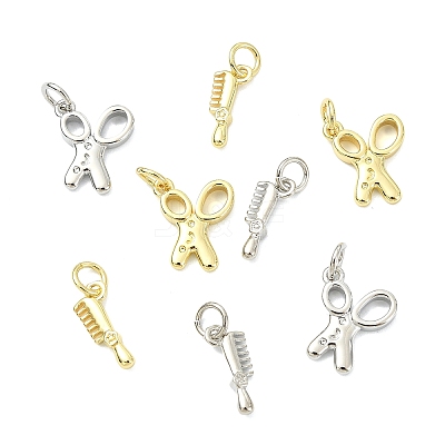 8Pcs 4 Styles Brass Pendants KK-CJ0004-13-1