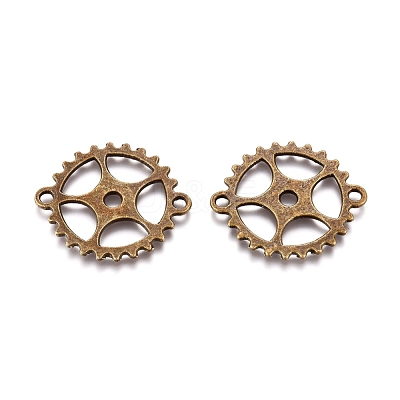 Cadmium Free & Nickel Free & Lead Free Antique Bronze Tibetan Style Flat Round Links connectors X-TIBEB-AB5010-AB-FF-1