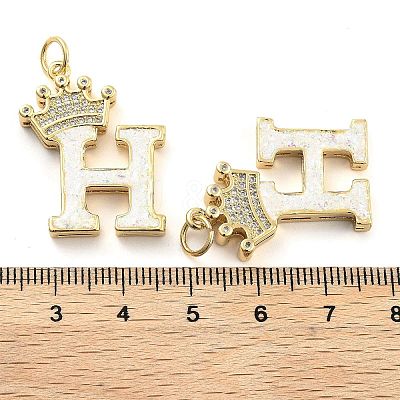 Brass Micro Pave Clear Cubic Zirconia Pendants KK-G498-01H-02-1