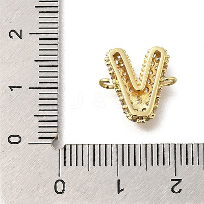Brass Micro Pave Cubic Zirconia Letter Links KK-I717-04V-1