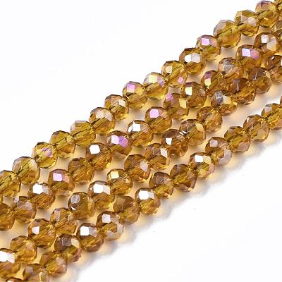 Electroplate Glass Beads Strands X-EGLA-R048-2mm-24-1