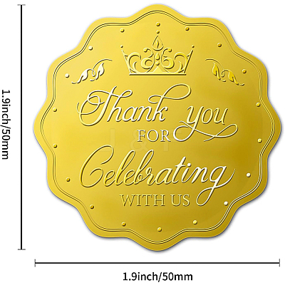 Plastic Self Adhesive Gold Foil Embossed Stickers DIY-WH0211-185-1