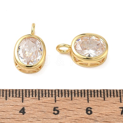 Brass Pave Clear Cubic Zirconia Pendants CU-CBA42CA-04B-G-1