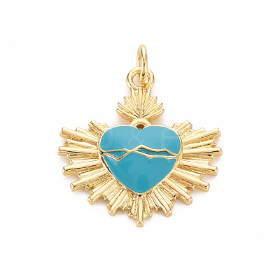 Brass Enamel Pendants KK-S362-042-NR-1