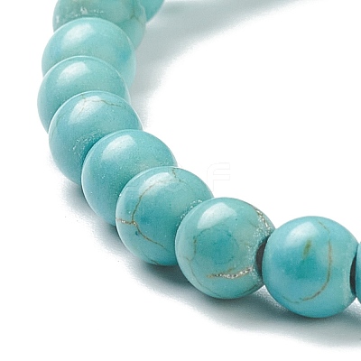 Synthetic Turquoise Beaded Stretch Bracelets BJEW-D446-B-14-1