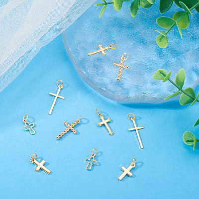 10Pcs 5 Style Brass Pendants KK-TA0002-06-1