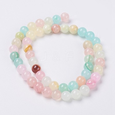 Natural Colorful Green Jade Beads Strands G-G757-01-4mm-1