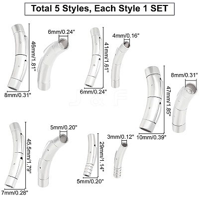304 Stainless Steel Bayonet Clasps STAS-UN0020-06P-1