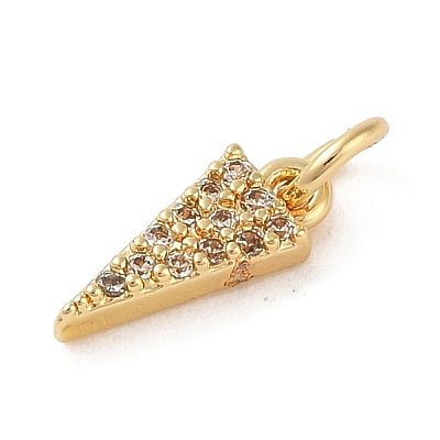 Brass Micro Pave Clear Cubic Zirconia Pendants ZIRC-P121-02G-1