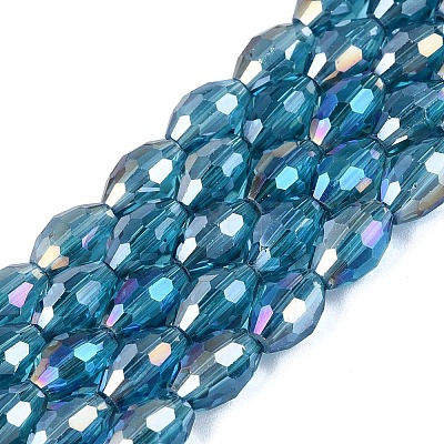 Electroplate Transparent Glass Beads Strands GL-N002-01A-A12-1