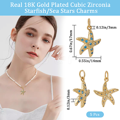 5Pcs Brass Micro Pave Grade AAA Cubic Zirconia Pendants ZIRC-BBC0002-41-1