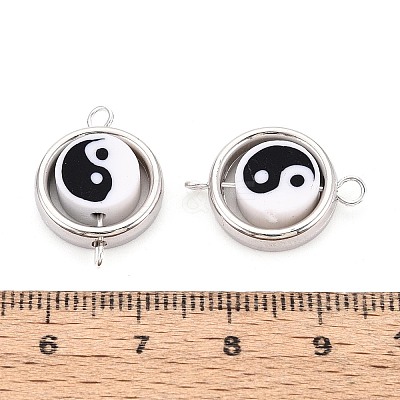 Polymer Clay Beads with CCB Plastic Frame Connector Charms CLAY-T022-35M-01A-1