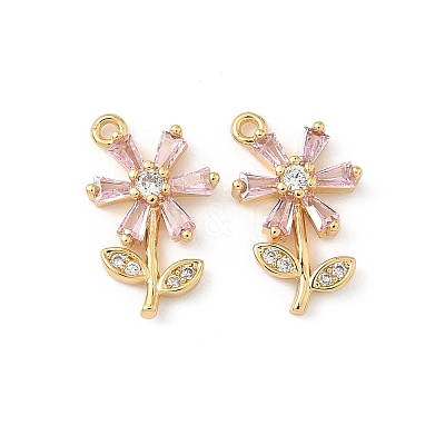 Brass Micro Pave Cubic Zirconia Pendants KK-C099-02G-02-1