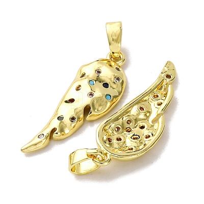 Brass Micro Pave Cubic Zirconia Pendants KK-F911-22G-1