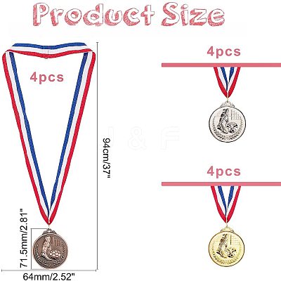 Zinc Alloy Football Medals NJEW-GA0001-01-1