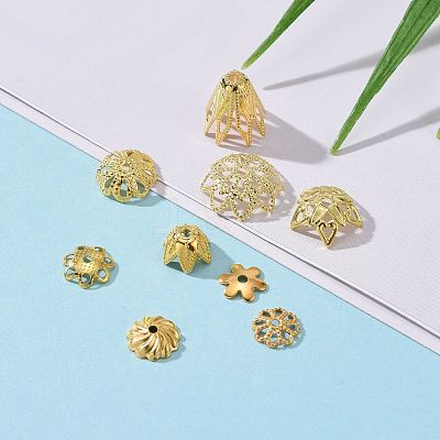 Brass Bead Caps KK-MSMC008-G-1