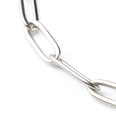 Tarnish Resistant 304 Stainless Steel Paperclip Chains Bracelet BJEW-JB06524-02-1