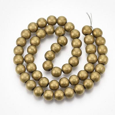 Electroplate Non-magnetic Synthetic Hematite Beads Strands G-R363-6mm-01-1