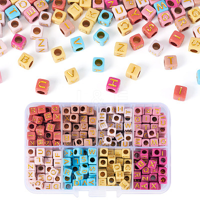 48G 8 Colors Opaque Acrylic Beads OACR-TA0003-51-1