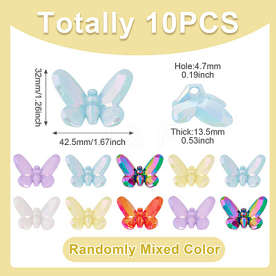 10Pcs UV Plating Opaque Acrylic Beads OACR-TA0004-09-1