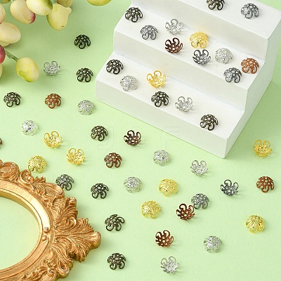 300PCS 6Colors Iron Bead Caps IFIN-YW0003-07-1