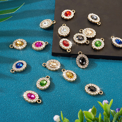 18Pcs 9 Colors UV Plating Alloy Pendants ALRI-TA0001-20-1