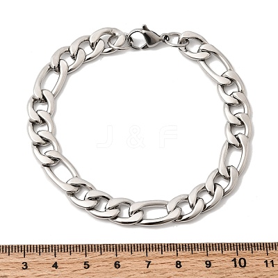 201 Stainless Steel Curb Chain Bracelets for Men STAS-T077-22A-02P-1