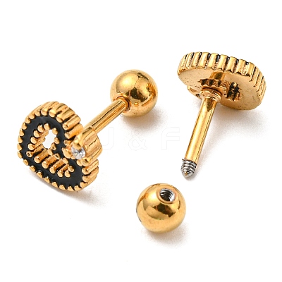 Ion Plating(IP) 304 Stainless Steel Stud Earrings EJEW-Z034-13AG-1