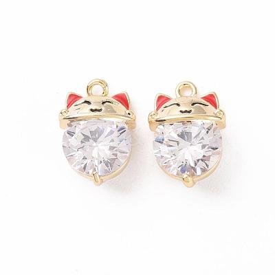 Brass Micro Pave Cubic Zirconia Charms KK-N231-130-NF-1