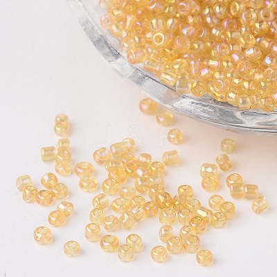 Round Transparent Colors Rainbow Glass Seed Beads X-SEED-A007-2mm-162-1
