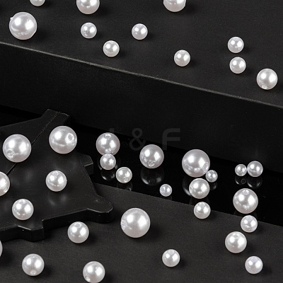 1150Pcs 5 Style ABS Plastic Imitation Pearl Beads KY-LS0001-20-1