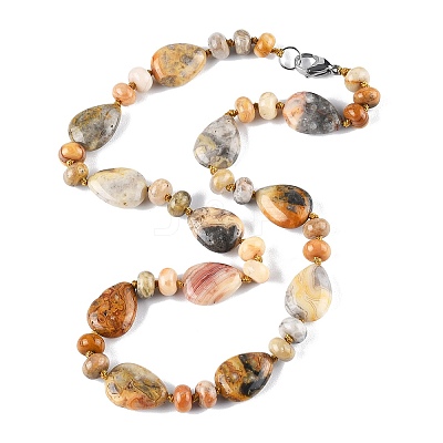 Natural Crazy Agate Beaded Necklaces NJEW-S399-23-1